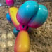 Vintage Squeakee The Balloon Dog - Rainbowie The Rainbow Dog. Plastic 12”.