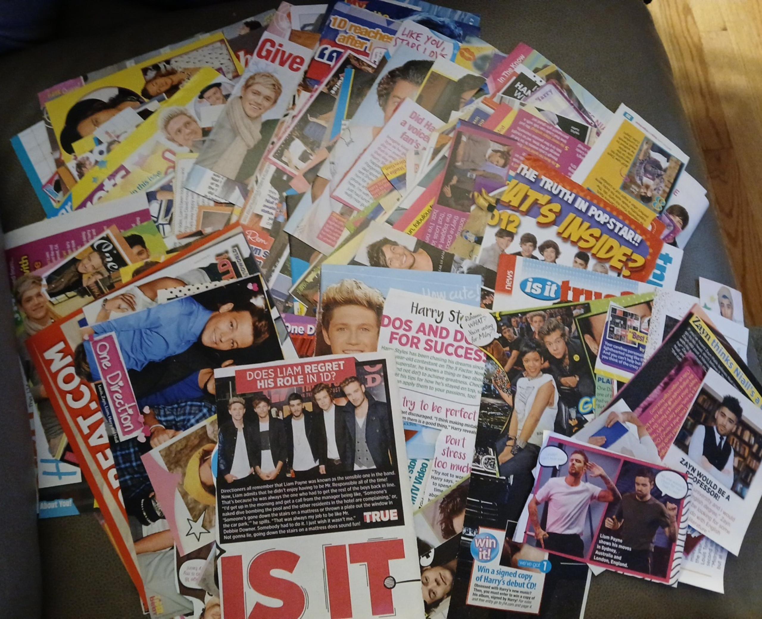 HUGE 230 piece Vintage One Direction Magazine clipping lot RARE