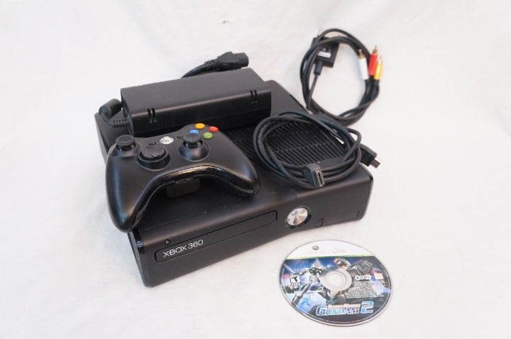Microsoft Xbox 360 Slim Black Console BUNDLE TESTED