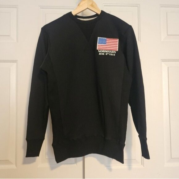 Normandy Day June 6th 1944 Black Crew Neck Pullover Ribbed Side NWOT Size M