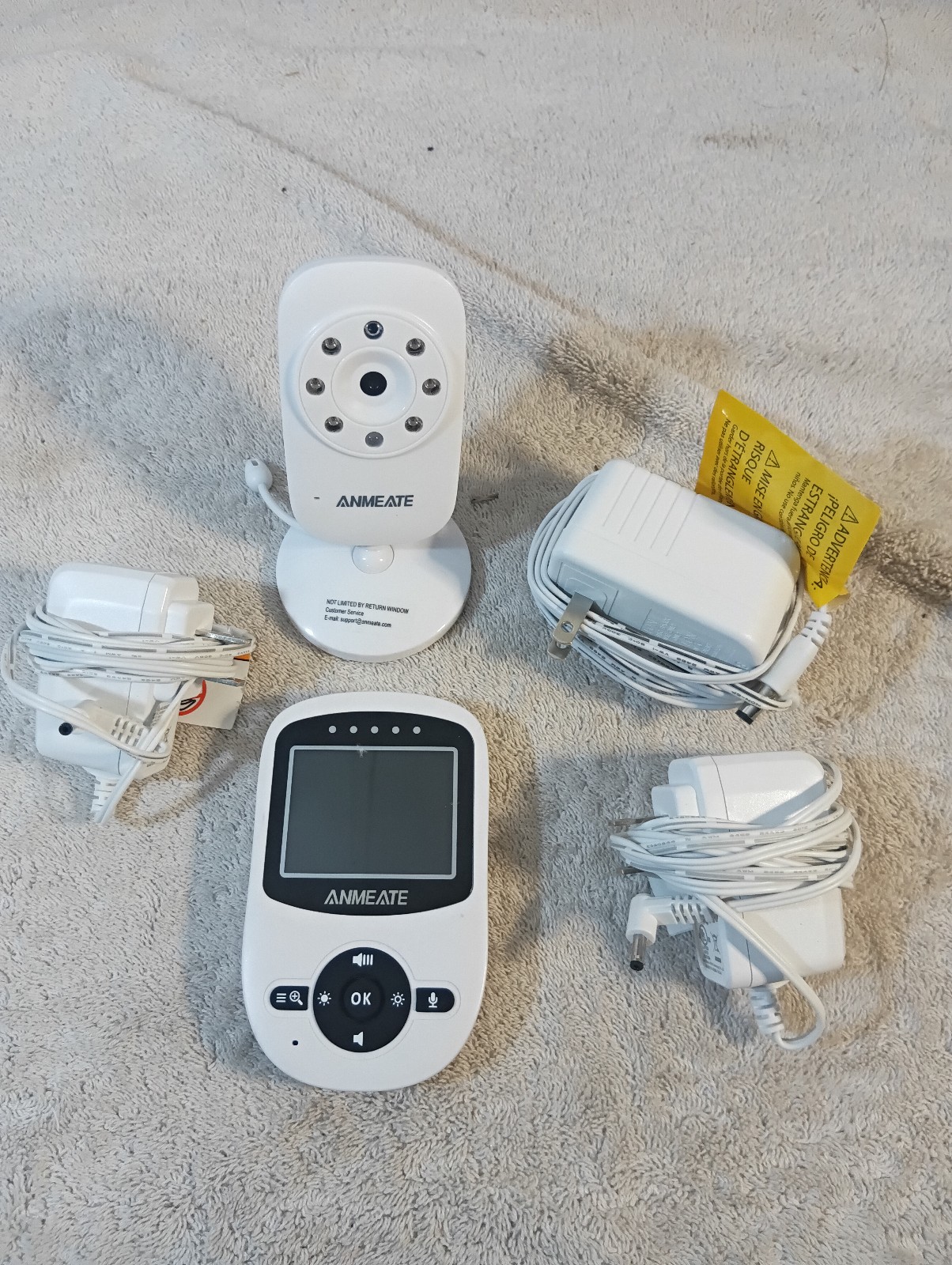 ANMEATE 2 Way Talking Baby Monitor Model SM-24-TX Used Good Condition M  Used AN