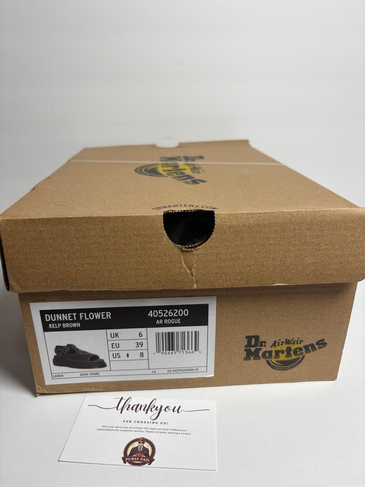 Dr Martens Dunnet Flower Sandals Brown Leather US SZ 8W NEW Women Sandals