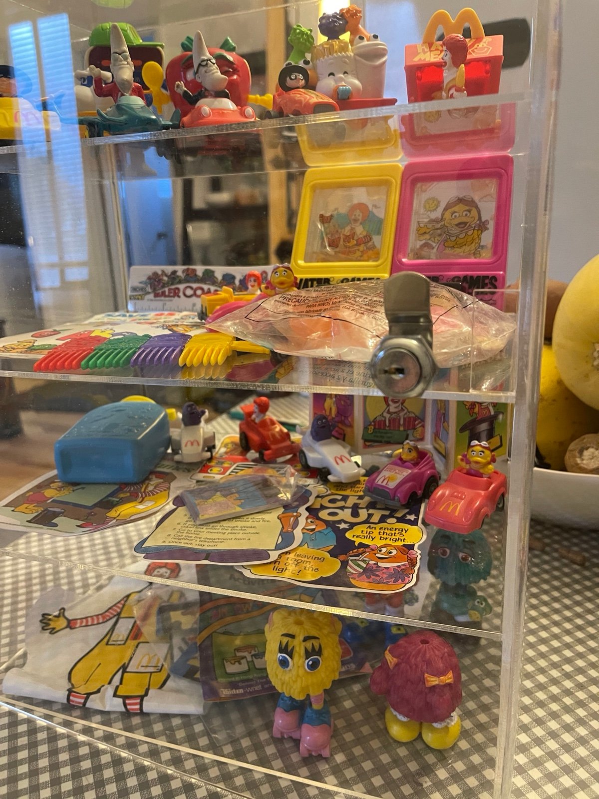 Rare Vintage McDonald’s Toys W/ Brand New Lockable Display Case Included