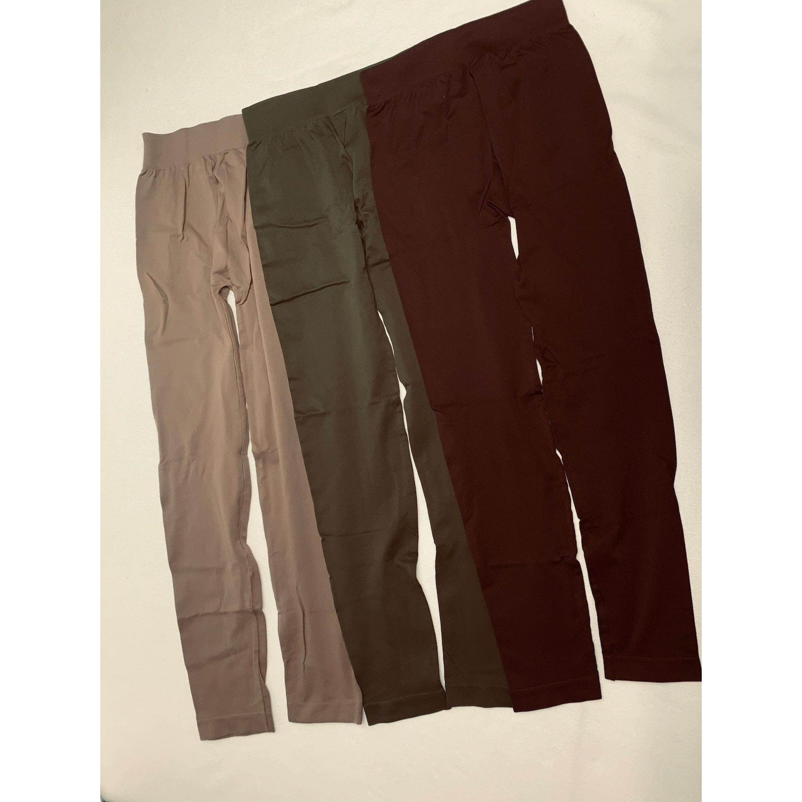 3 Pair Nikibiki Leggings Womens O S Dark Lt. Brown Green Nylon Blend USA NWOT