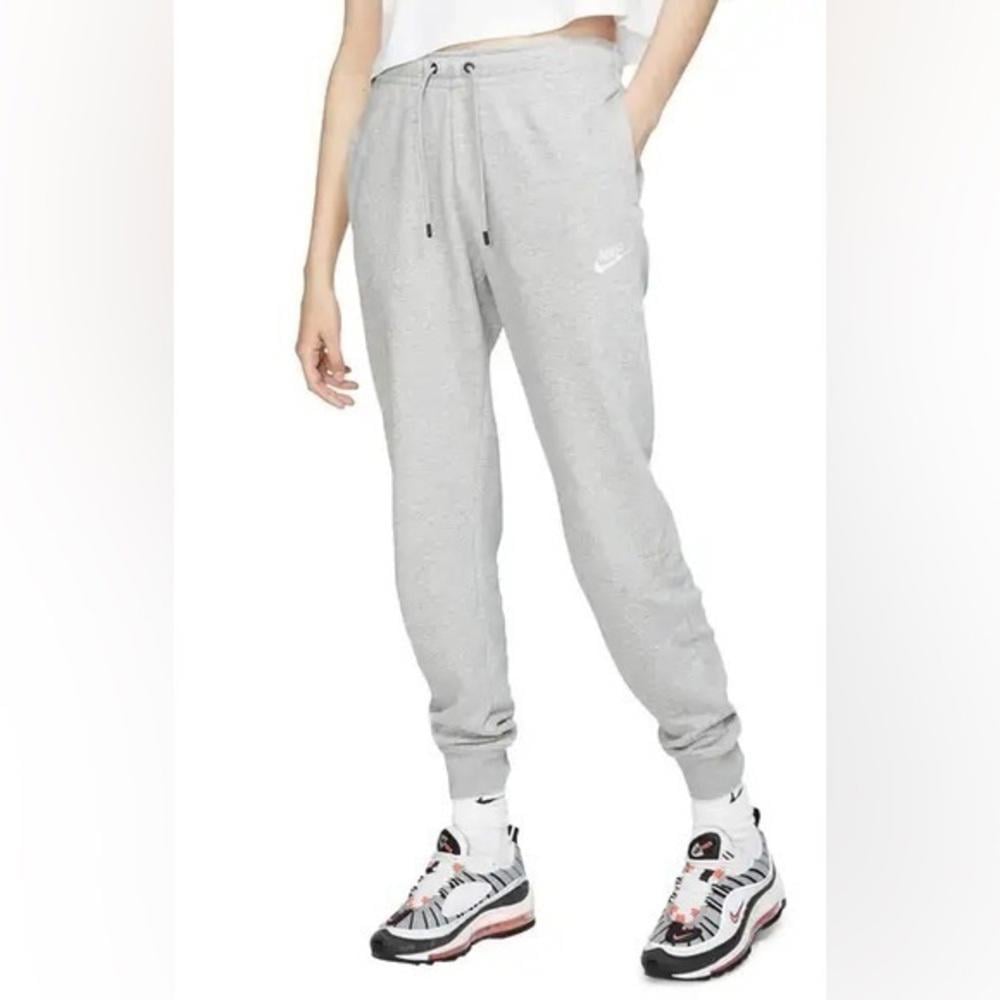 Nike Sportswear Essential Fleece Pants X-Small DARK GREY HEATHER / WHITE