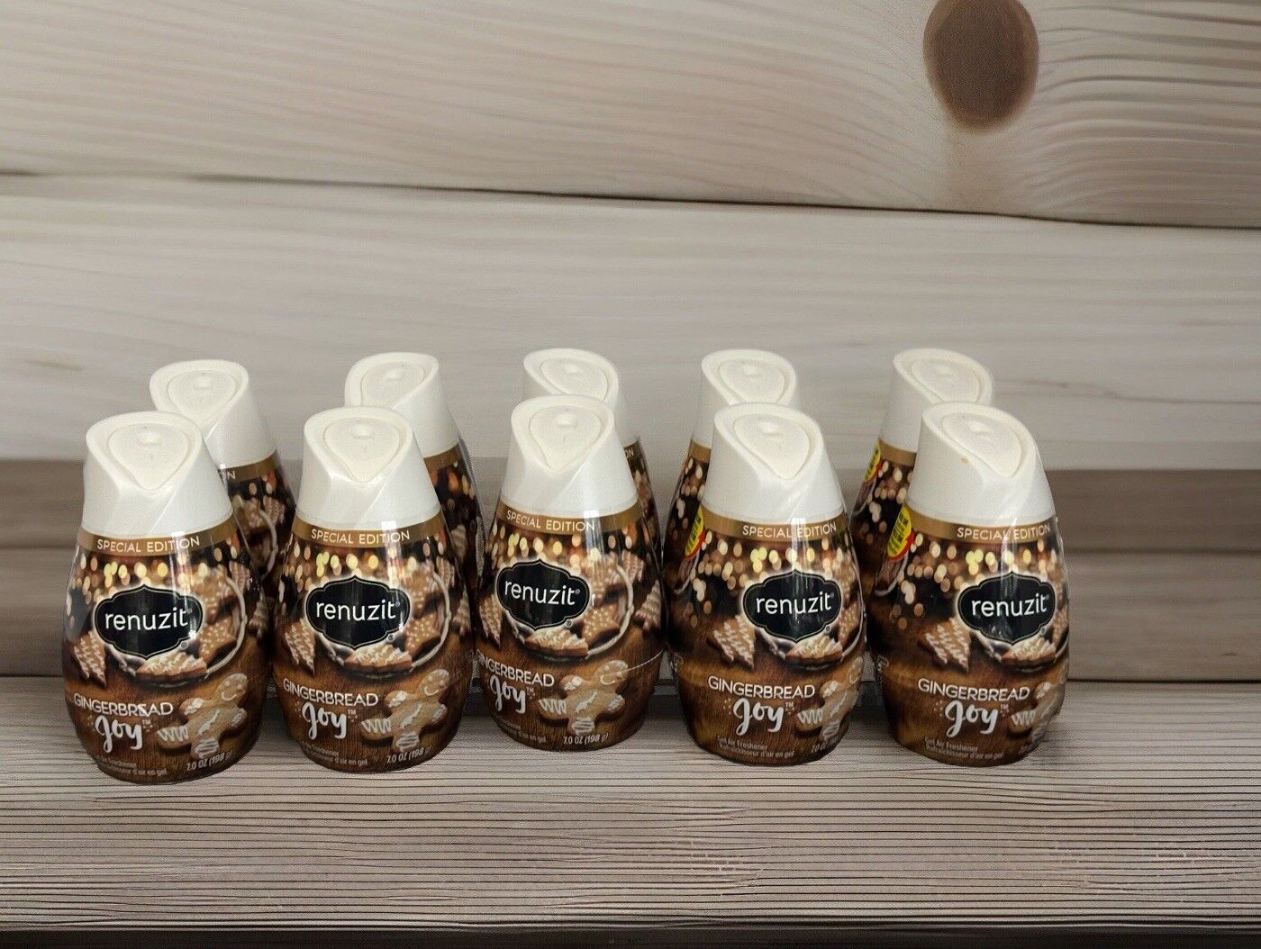 (10) Renuzit GINGERBREAD JOY CONE GEL AIR FRESHENER SPECIAL HOLIDAY EDITION 7 OZ