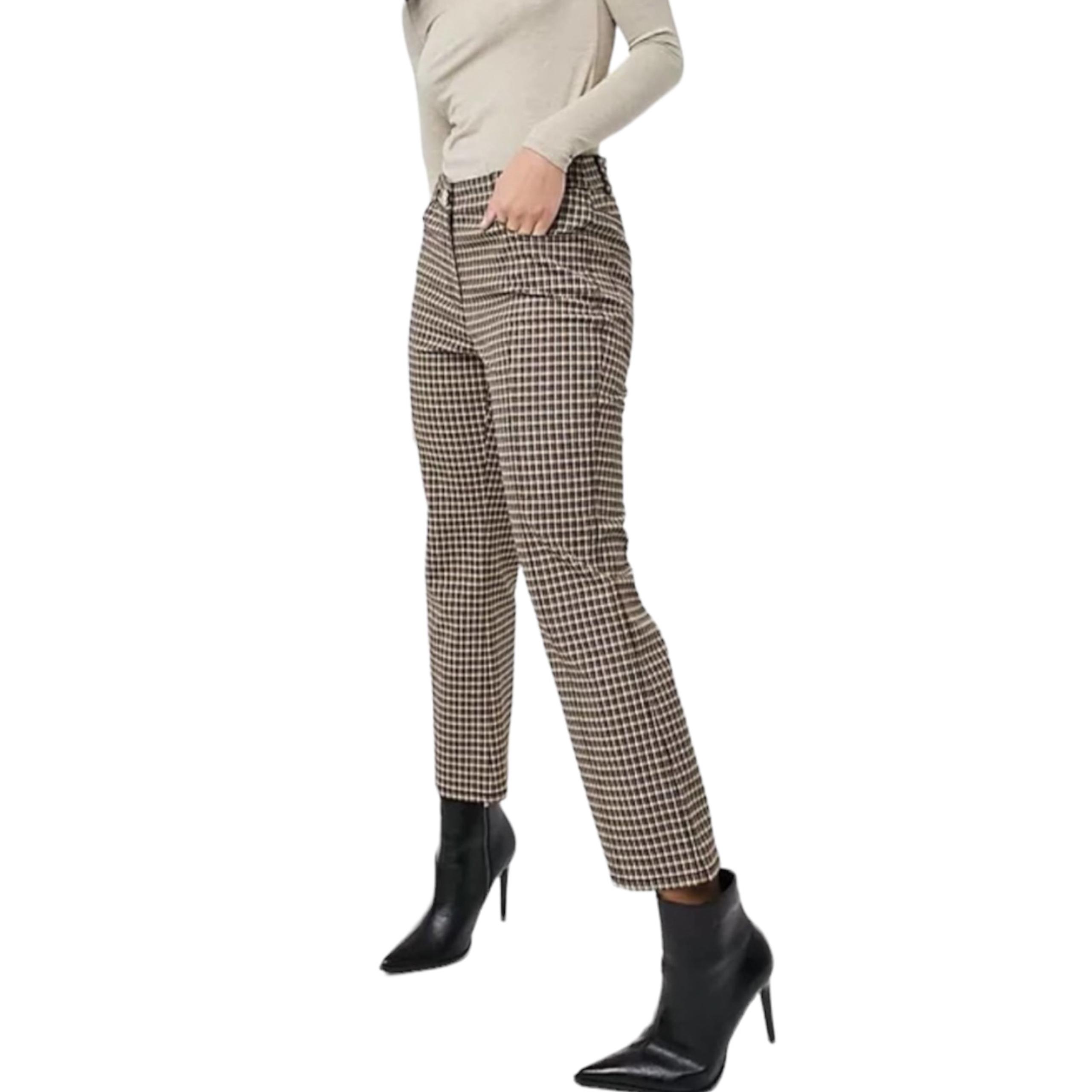 Women’s NEW With Tag Derek Lam 10 Crosby Gingham Plaid Crop Jean Trouser Pants