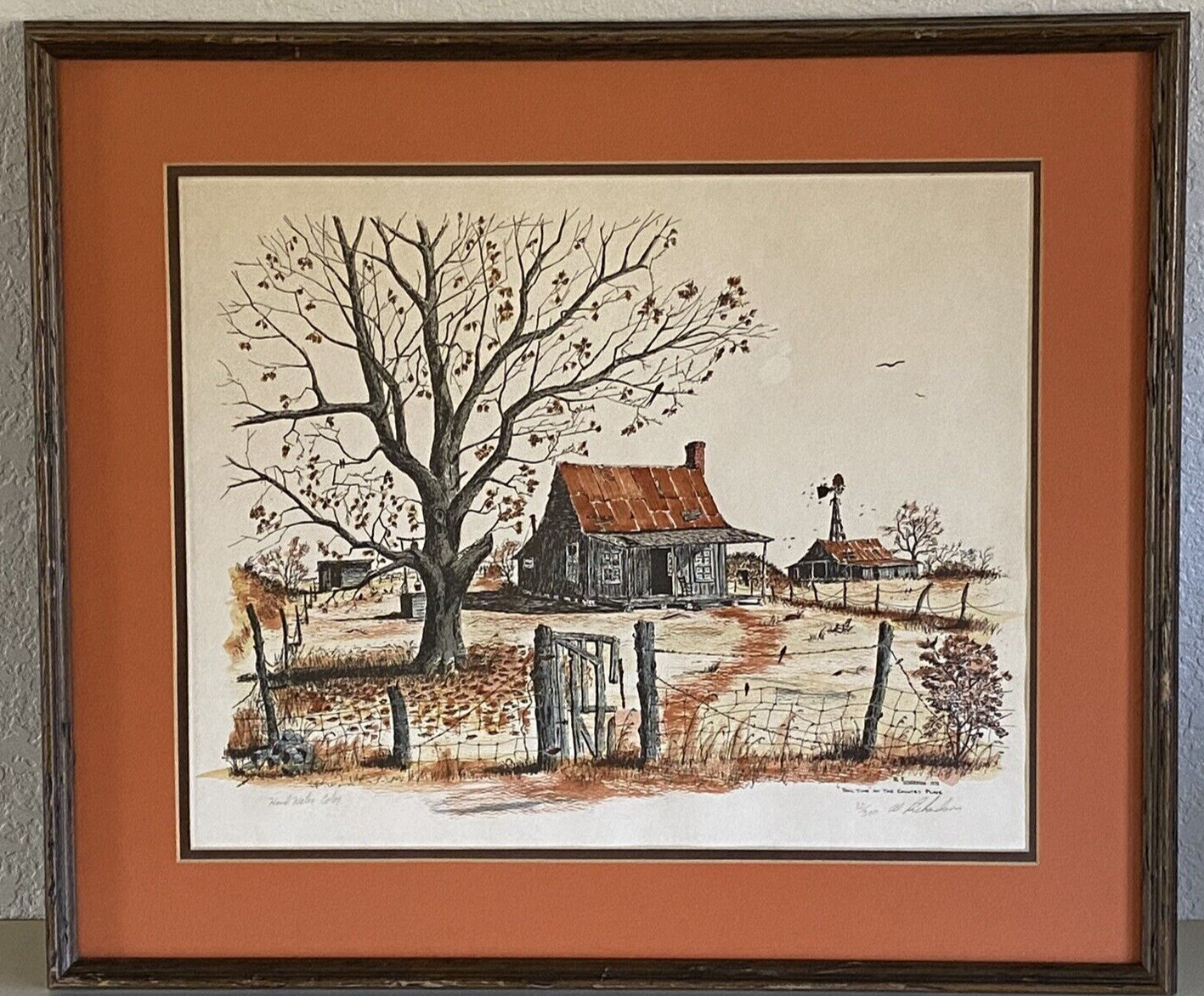 Al Richardson Hand Colored Print Fall Time at the Country Place Signed Limited