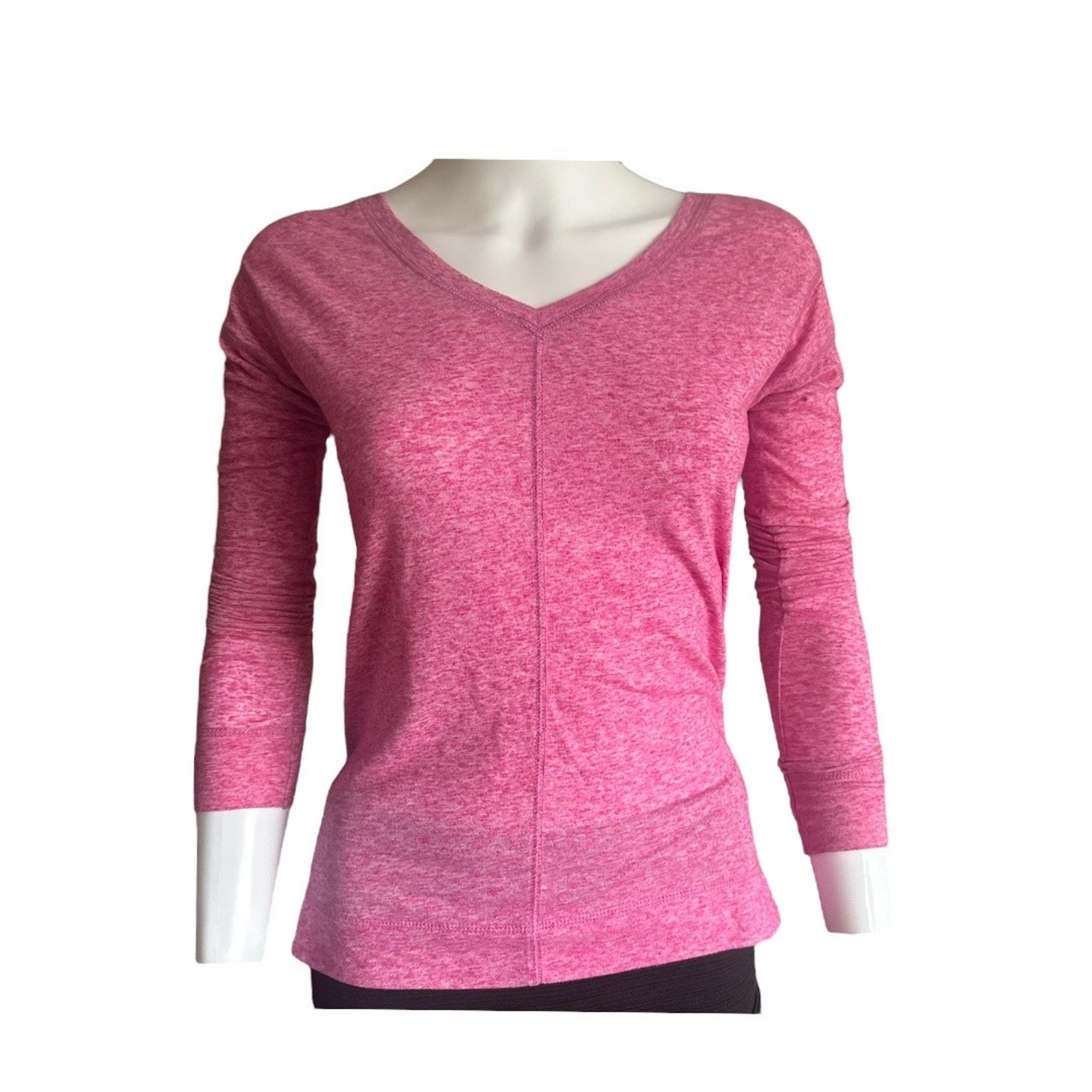 Z BY ZELLA Athletic Pink Long Sleeve V-Neck Top Women's Small