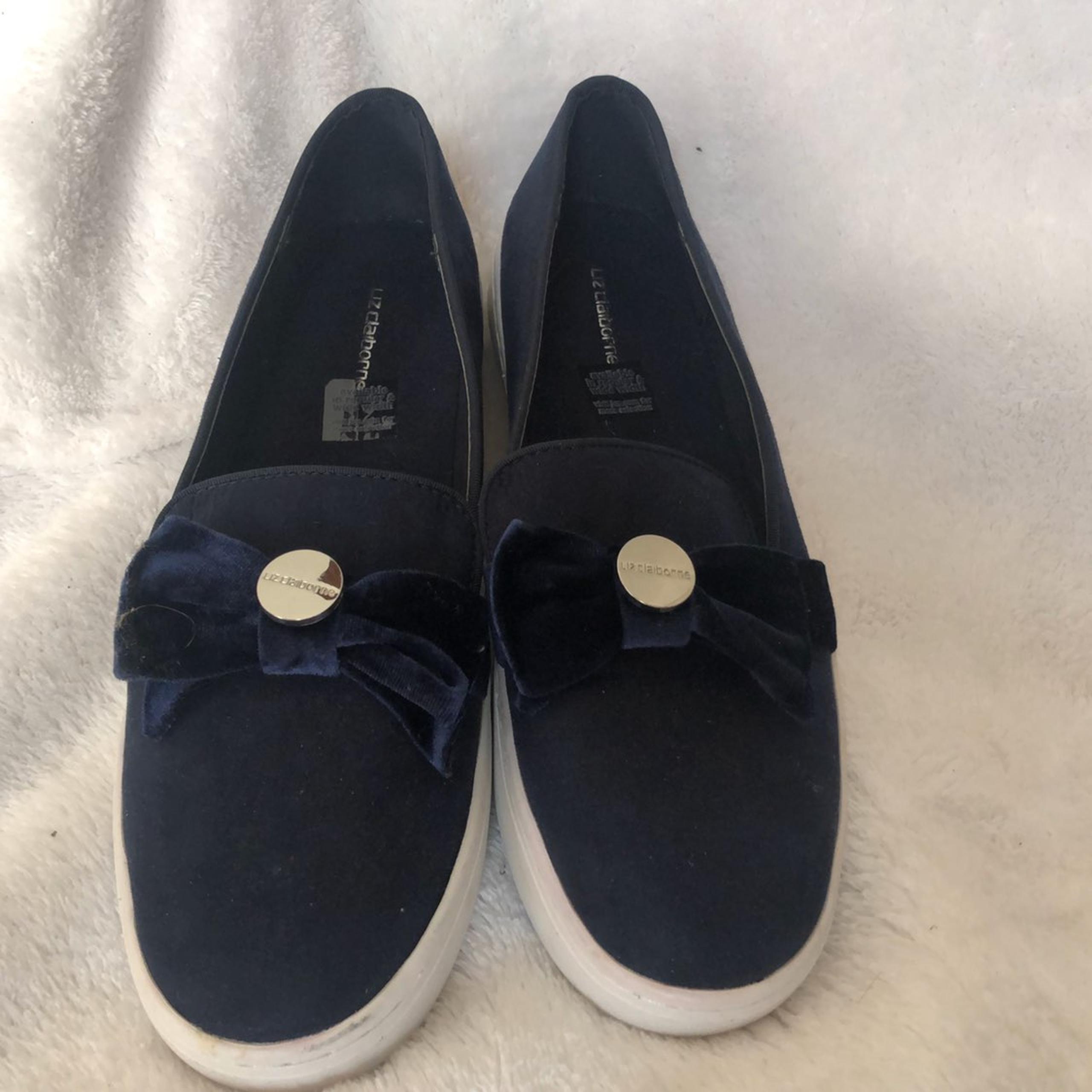 Navy blue slip ons