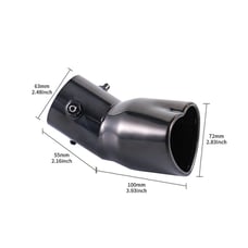 New Gunmetal Heart Shaped Stainless Steel Car Exhaust Pipe Muffler Tip Curved