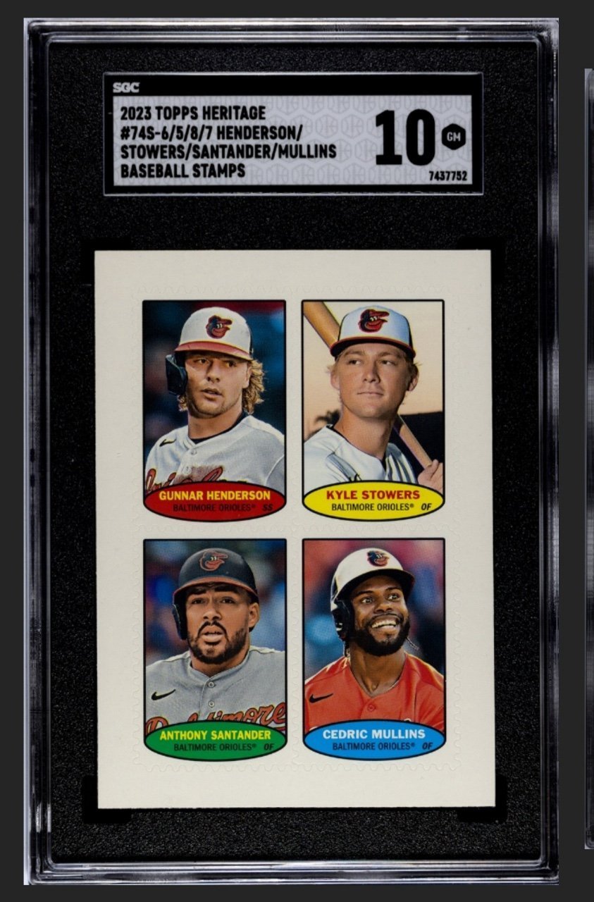 Henderson / Santander 2023 Topps Heritage Stamp Panel Rookie Rc SGC 10 Mint