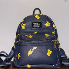 Loungefly SUPER RARE LOUNGEFLY POKEMON NAVY BLUE PIKACHU PRINT MINI BACKPACK