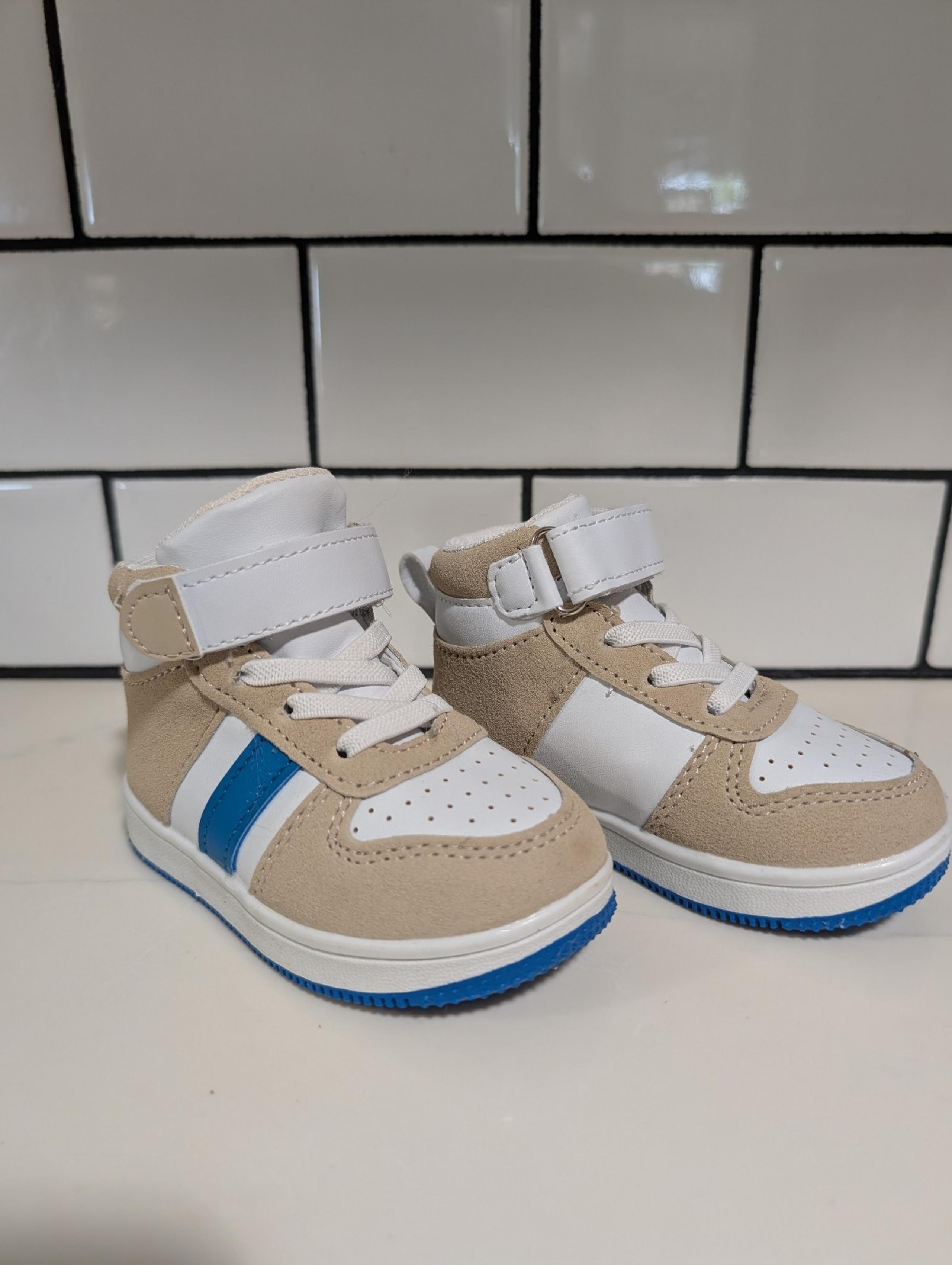 Toddler boys First Step by Stepping Stones high top shoes, size 4