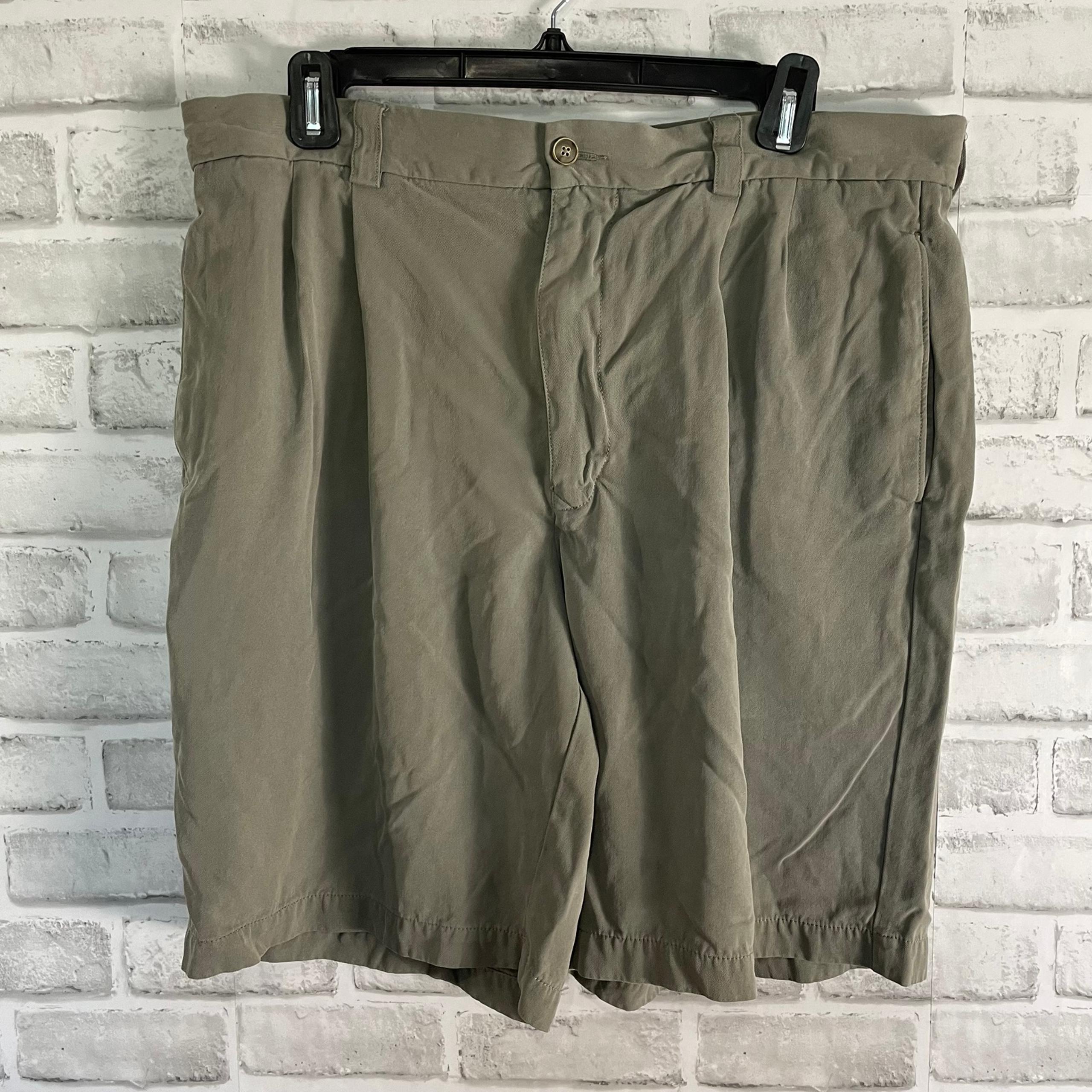 Tommy Bahama Gray 100% Silk Casual Shorts Mens Size 34