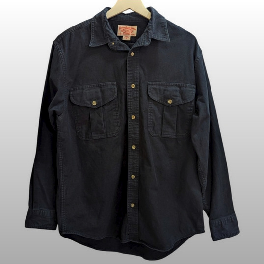 Vintage Filson Moleskin Seattle Shirt in Dark Navy Men's M Cotton Long Sleeve