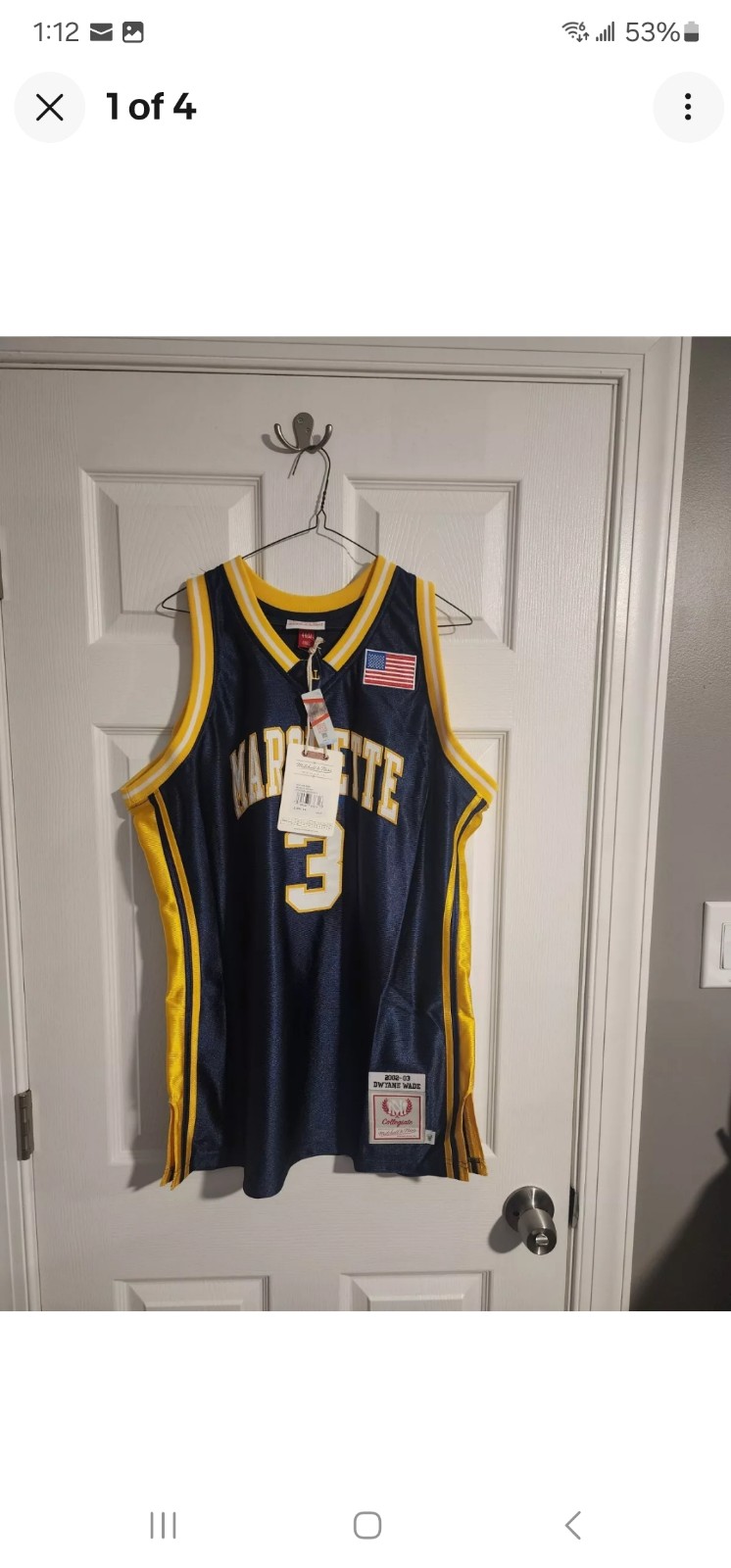 Mitchell & Ness Authentic Dwyane Wade Marquette University jersey
