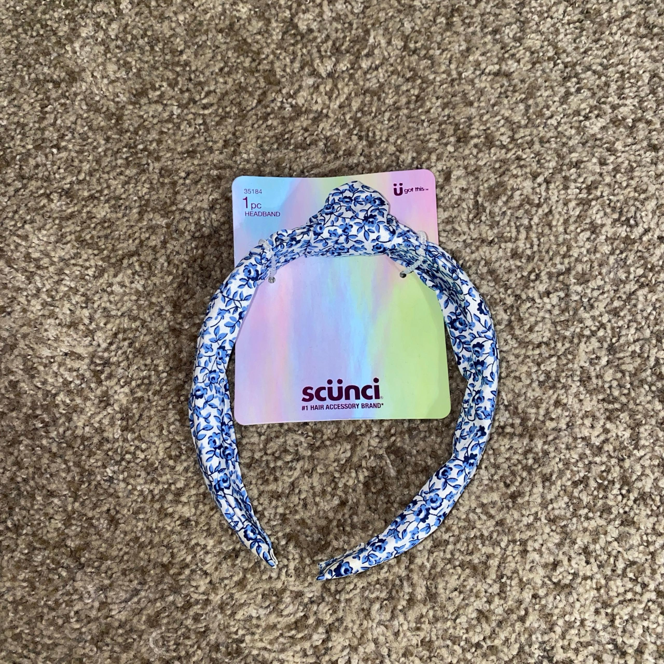 Scunci Blue Floral Knot Headband