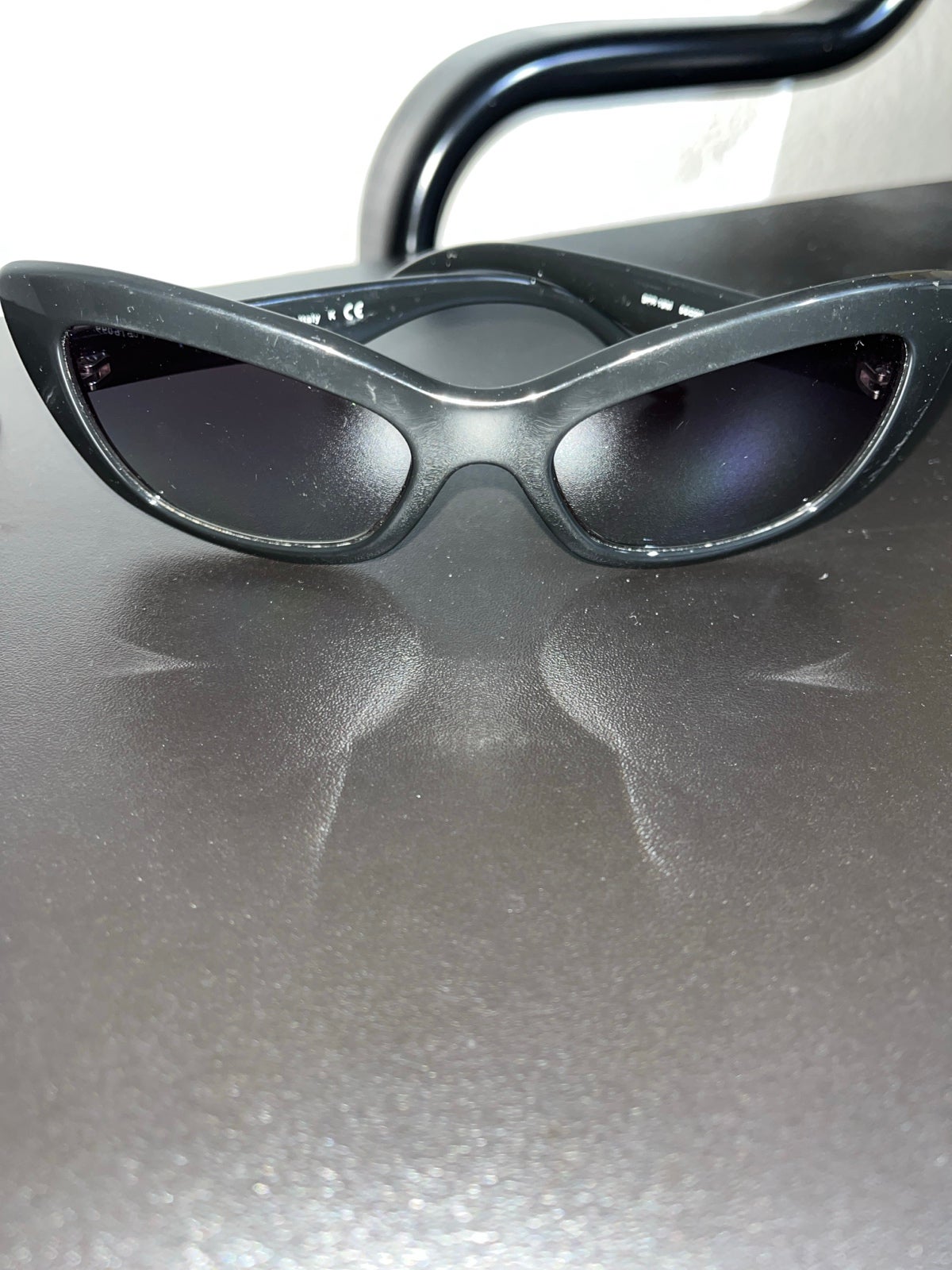 Womens Prada sunglasses cat eye Black grey shade SPR 19M 1AB-3M1 135 2N