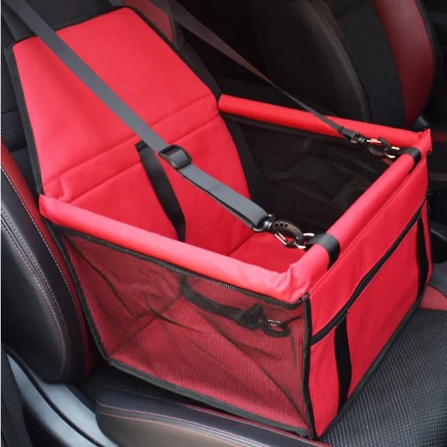 POOCH-LABS Red Travel Dog Car Seat Cover (40*32*24cm)