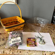 Longaberger NWT vintage collectible 1998 large square Easter basket combo tie on