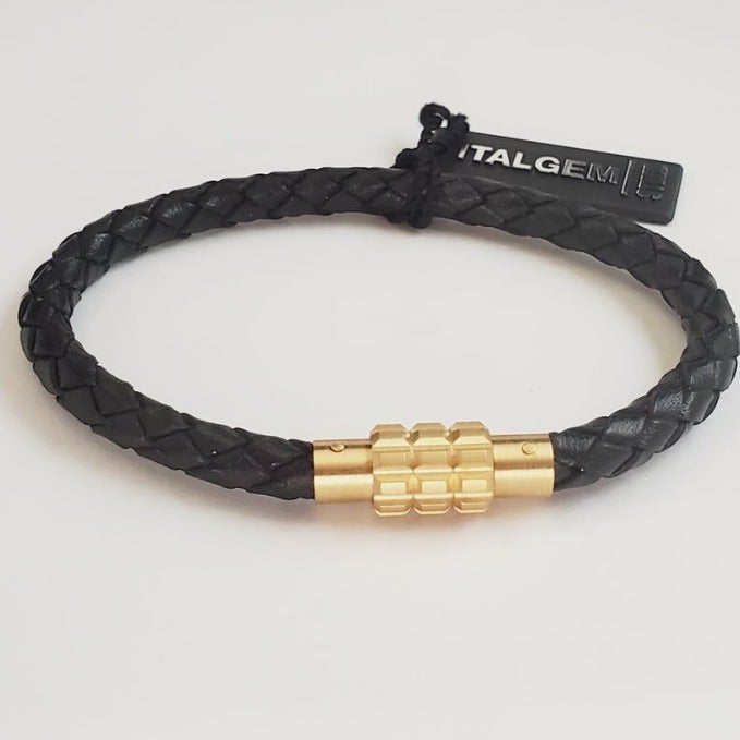 ITALGEM STEEL Men Steel,Leather Bracelet