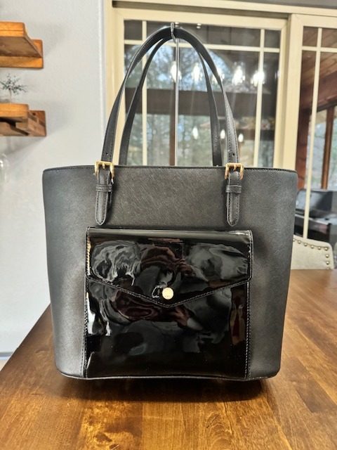 Michael Kors Jet Set Large Pocket Tote Saffiano & Patent Leather