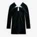 NWT ZARA VELVET DRESS/ DARK GREEN
