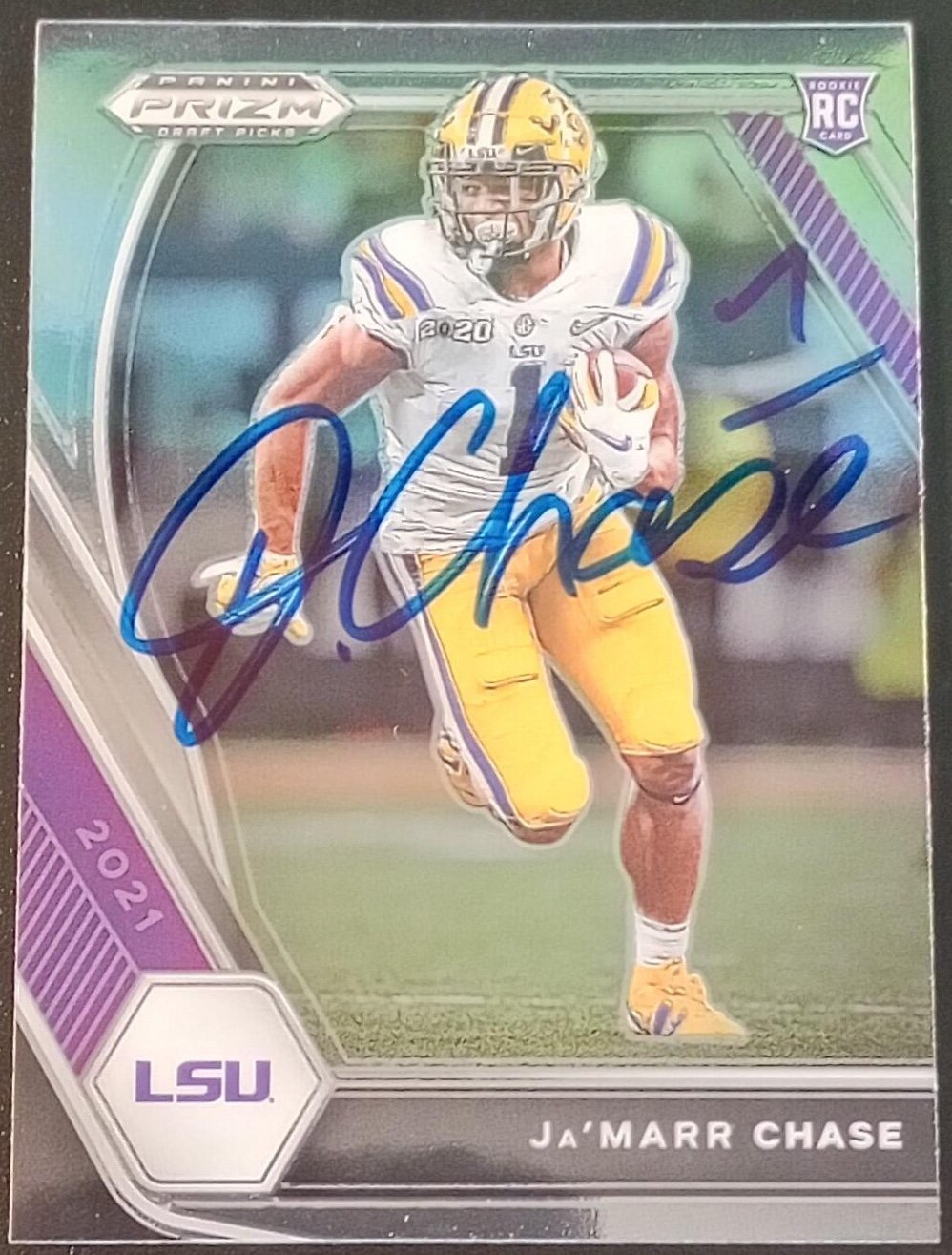 CHASE LSU SIGNED CARD WITH COA STICKER