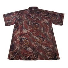 Vintage Maltos Button Down Shirt Eyelet Made in USA Rare Disco Abstract Design M