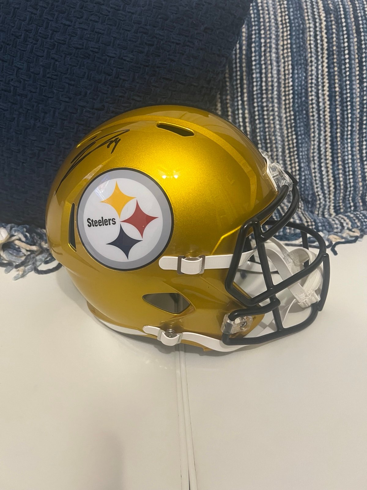 GEORGE PICKENS REPLICA SIGNED STEELERS FULL SIZE FLASH HELMET JSA COA
