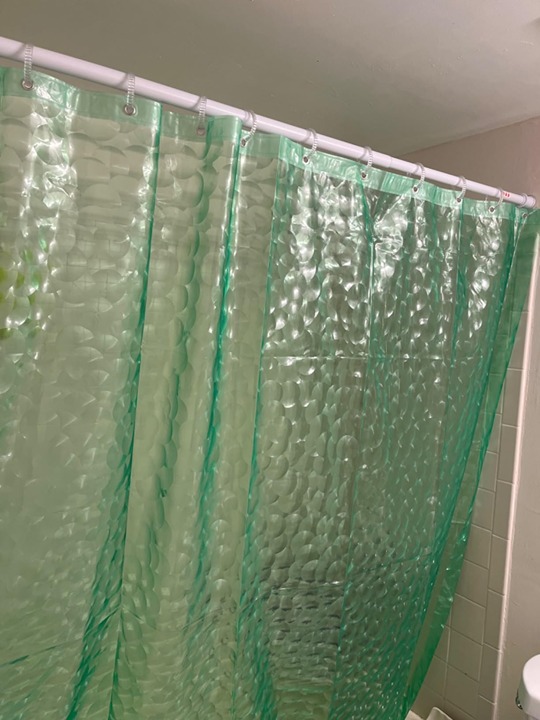 3D Green Pearl Water Cube Plastic Shower Curtain Liner - Premium 72 x 72