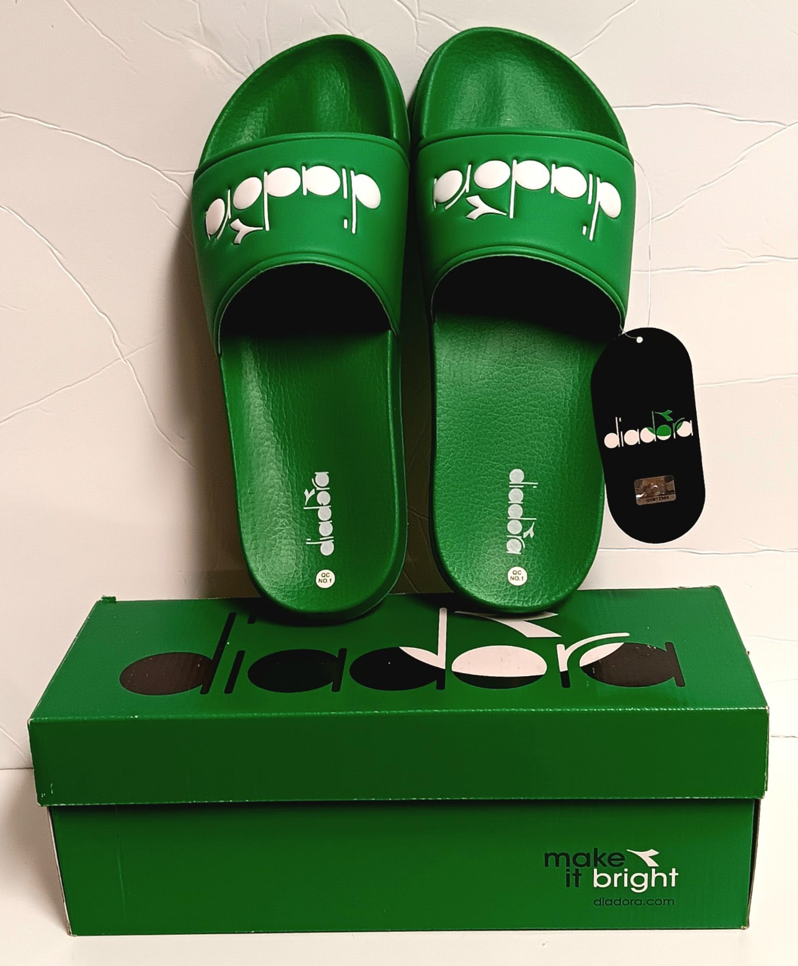 Diadora Sandals Serifos 90 Meadow Green Mens Sliders Slip On Flip Flop Sz 11 NEW