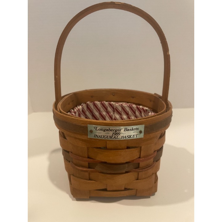 Vintage LONGABERGER 1989 Inaugural Basket with Liner