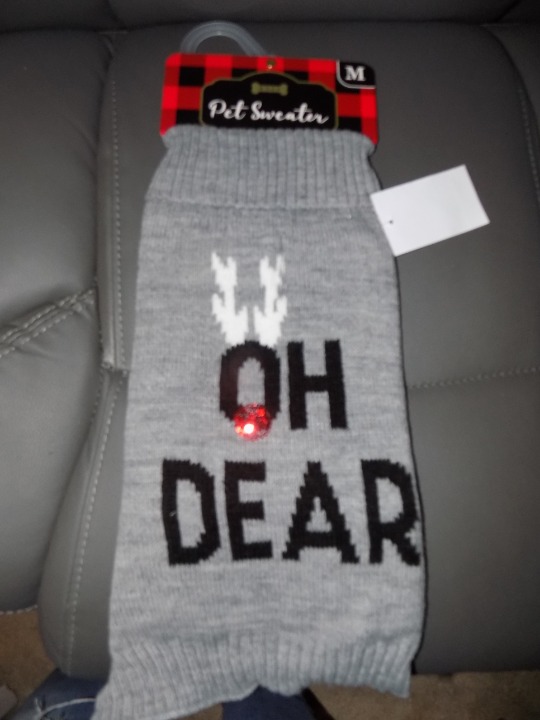 WOOF OH DEER Gray Knit Sweater Size M