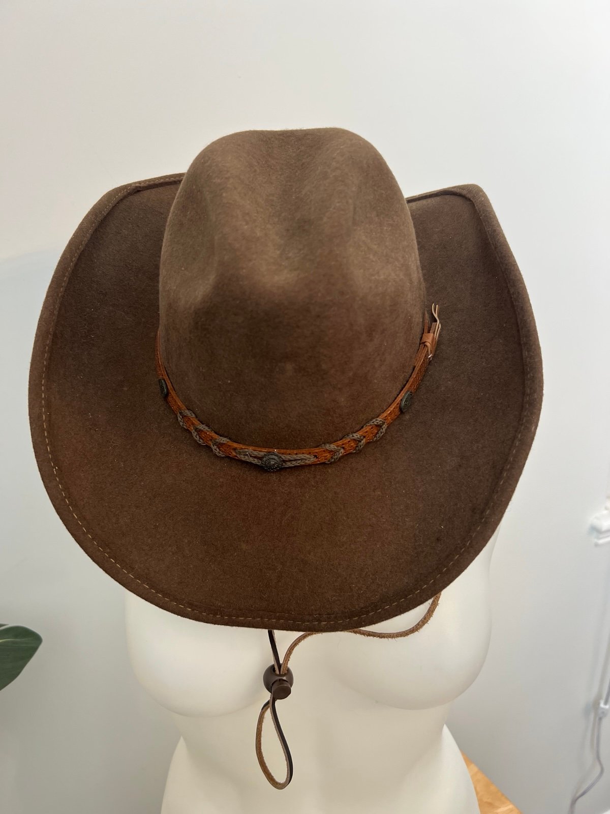 Monte Carlo Brown Cowboy Hat with Braided Band size M vintage