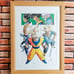 Dragon Ball Illustration with Flames - Part of Officially Published Collection