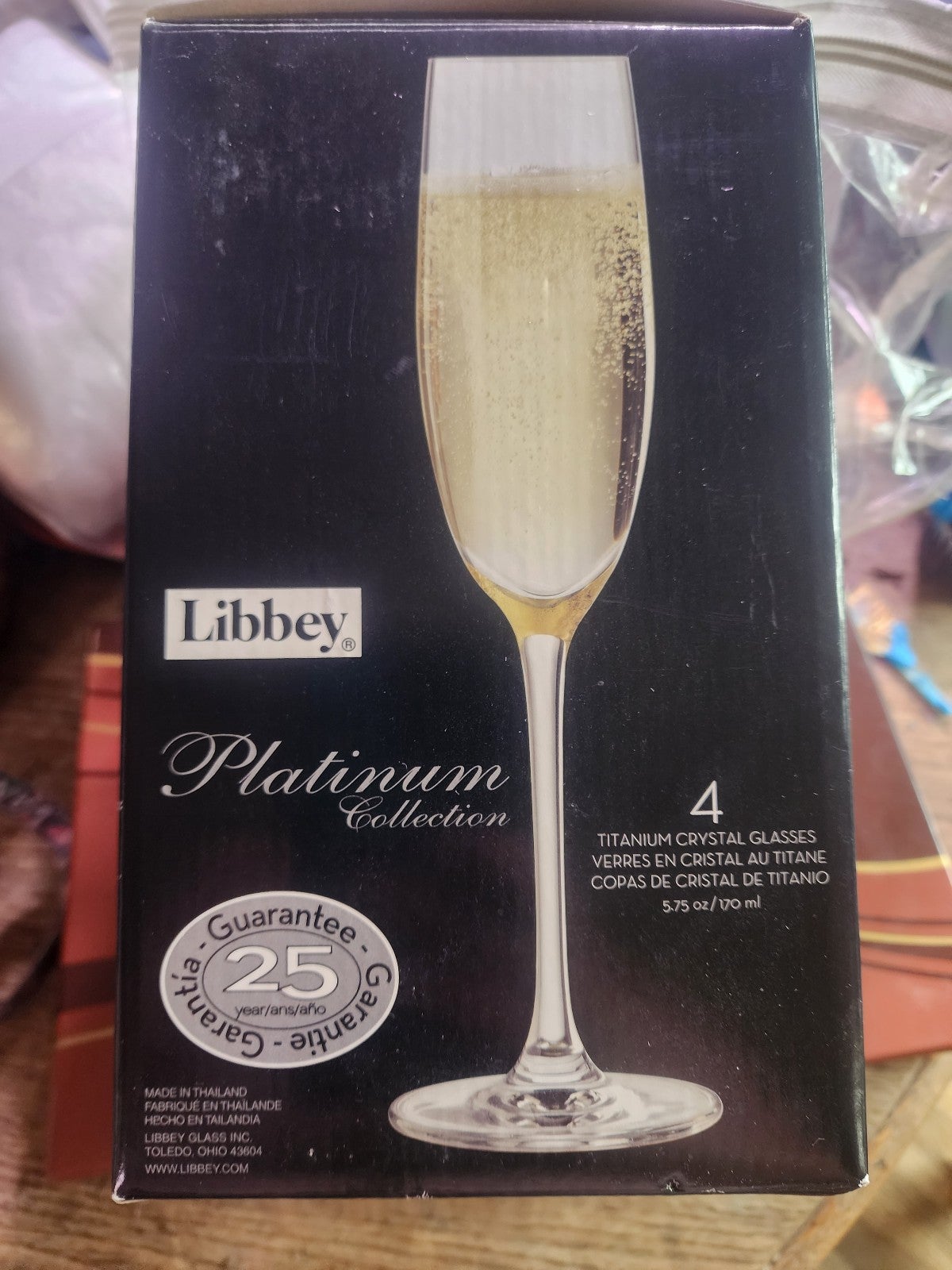 Libbey Platinum Collection Champagne Flutes set of 4