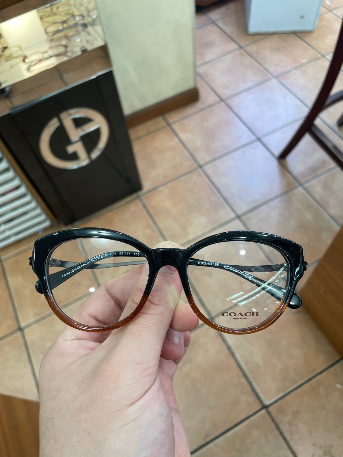 New Coach HC 6093 Black/Orange 5490 Eyeglass frame
