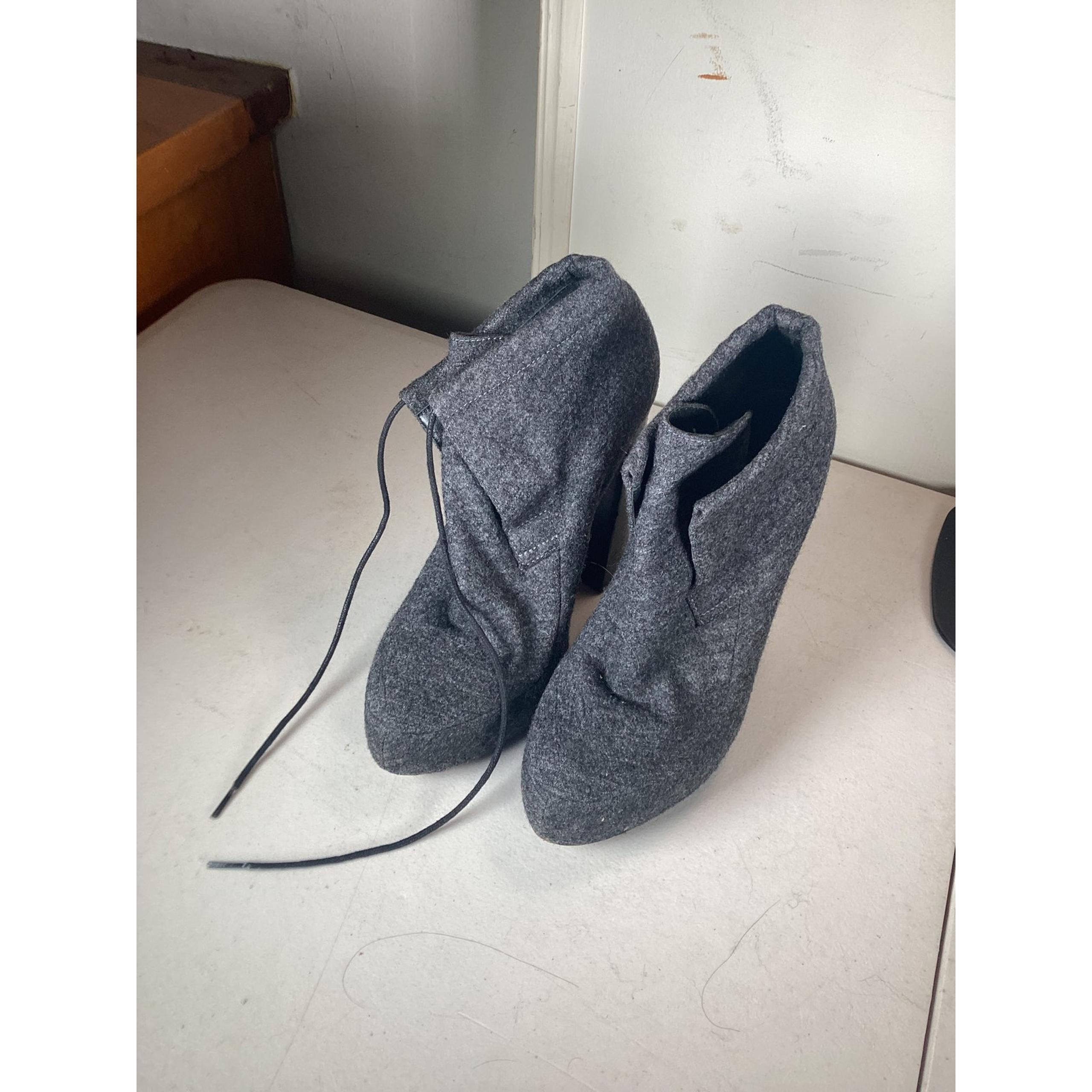 ALEXANDER WANG Women's GRAY HIGH HEELS ANKLE BOOTIES