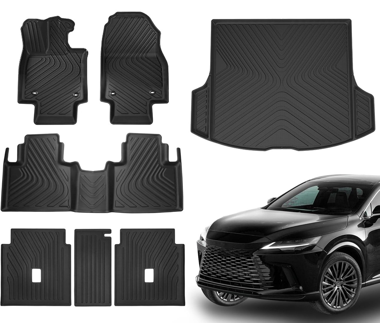 Floor Mats for 2023 2024 Lexus RX350 RX350H RX500 TPE All Weather Mats Protectio
