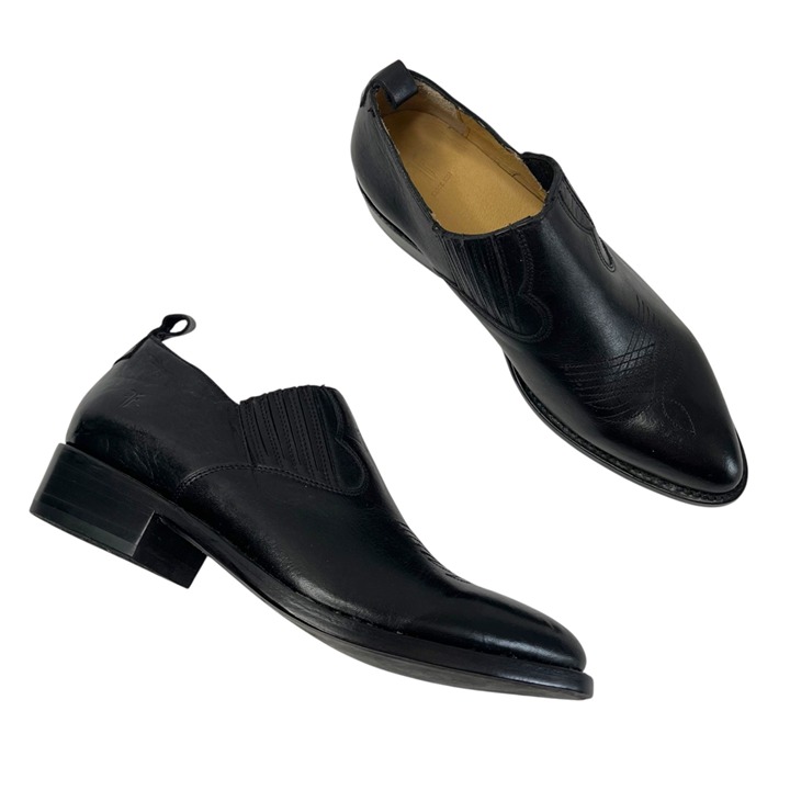 Frye Womens Black Leather Billy Shootie Slip-On Ankle Booties 9.5