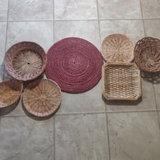 Boho Wicker Basket Wall Set