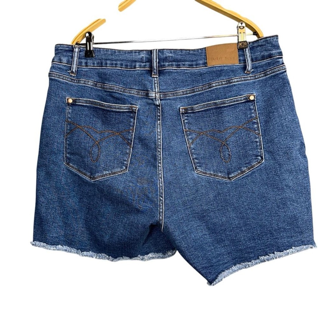 Judy Blue Womens Vintage High Rise Cut Off Jean Shorts Blue 4XL Classic Cowgirl