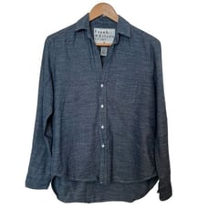 Frank & Eileen Oversized Hi Lo Button Down Tunic Shirt Size XS
