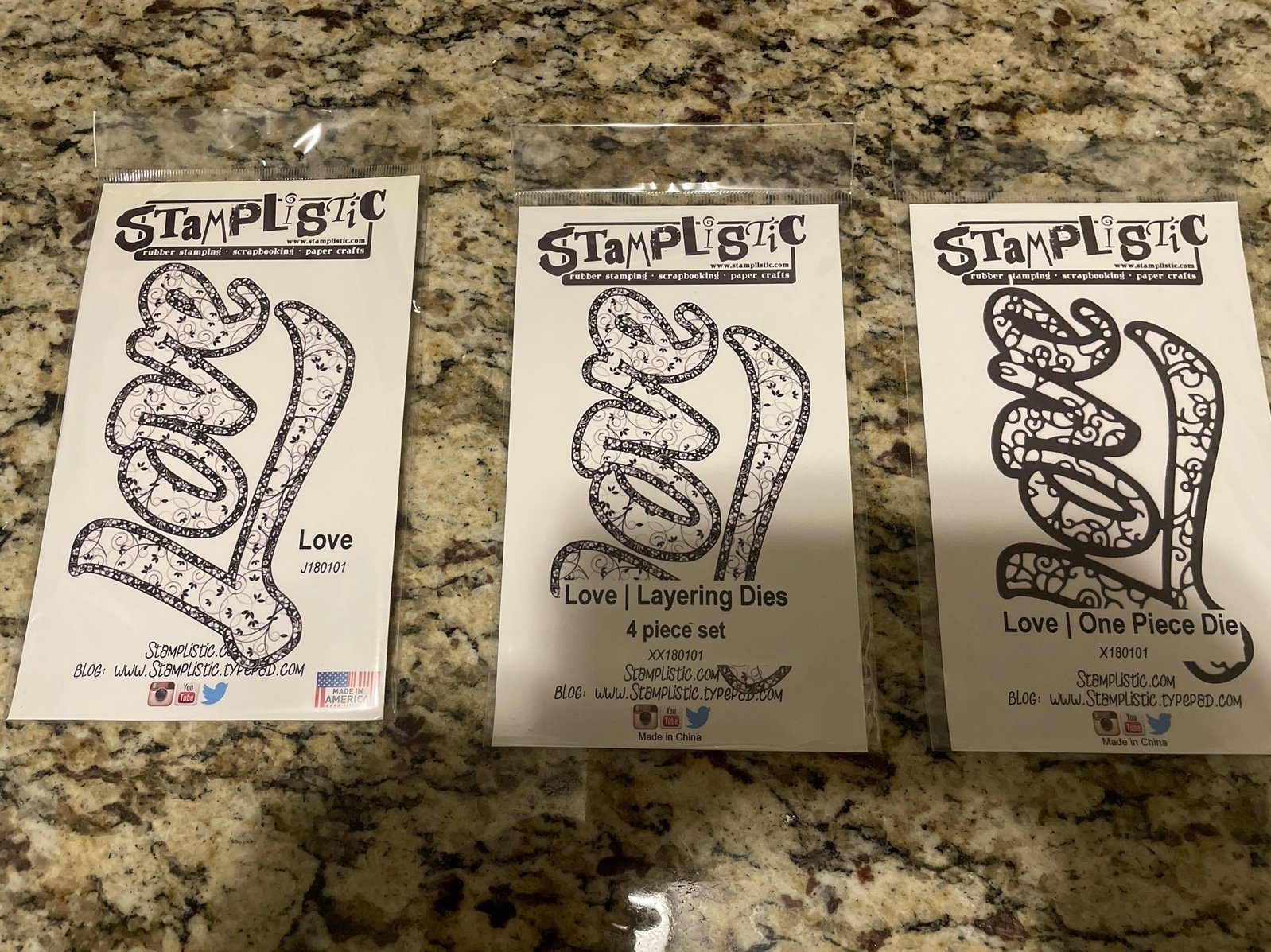 Stamplistic LOVE 3 piece set