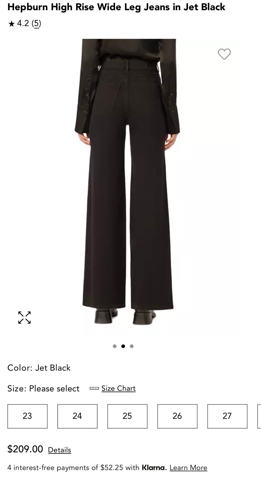 DL1961 Hepbern Black pants size 25