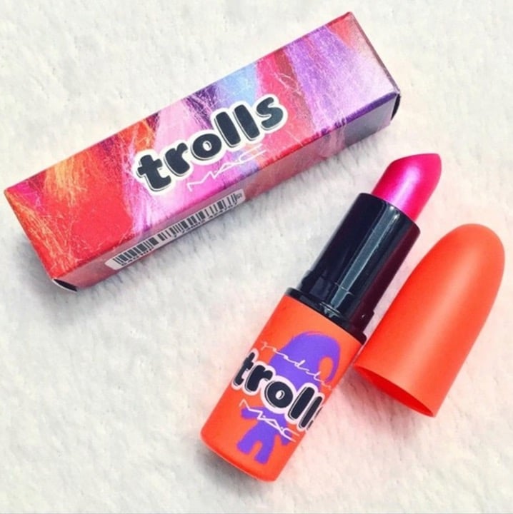 NIB MAC FROST LIPSTICK GOOD LUCK TROLLS COLLECTION DANCE OFF, PANTS OFF