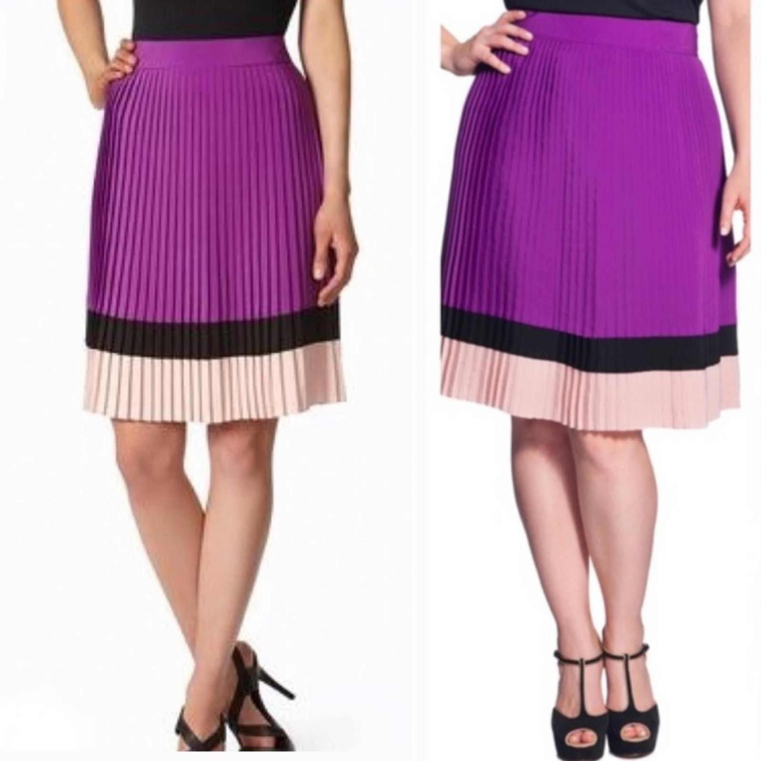 The Limited purple pleated full skirt