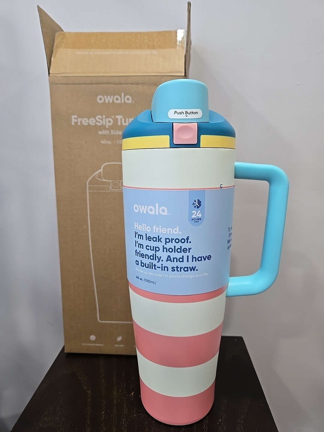 Owala Freesip Stainless Steel Tumbler / 40oz / Color: Cabana Breeze